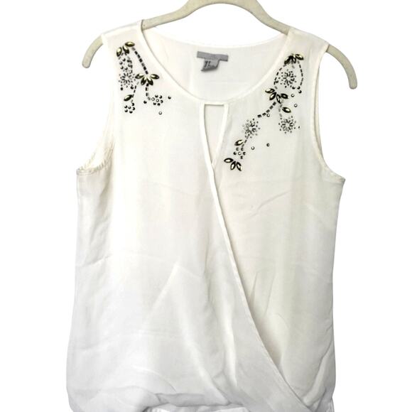 H&M Women's Beaded Accent Blouse US Size 8 - Picture 1 of 7